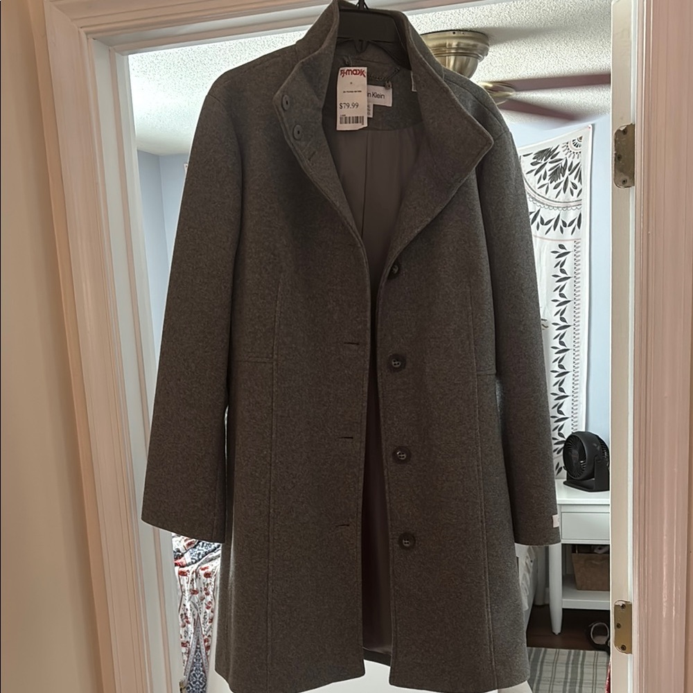 Calvin Klein Gray Pea Coat
